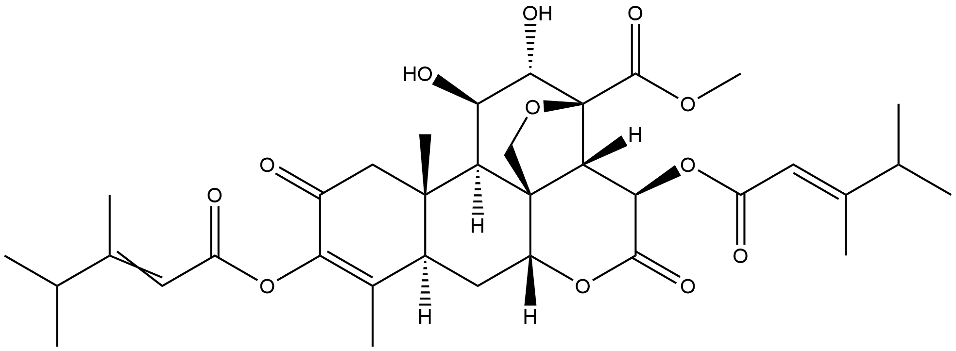 Picras-3-en-21-oic acid, 3,15-bis[(3,4-dimethyl-1-oxo-2-pentenyl)oxy]-13,20-epoxy-11,12-dihydroxy-2,16-dioxo-, methyl ester, [3(E),11β,12α,15β(E)]- (9CI)