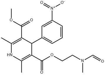 5-O-[2-[formyl(methyl)amino]ethyl] 3-O-methyl 2,6-dimethyl-4-(3-nitrophenyl)-1,4-dihydropyridine-3,5-dicarboxylate Structure