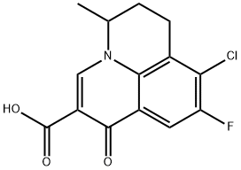 1H,5H-Benzo[ij]quinolizine-2-carboxylic acid, 8-chloro-9-fluoro-6,7-dihydro-5-methyl-1-oxo- Struktur