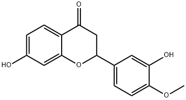 4H-1-Benzopyran-4-one, 2,3-dihydro-7-hydroxy-2-(3-hydroxy-4-methoxyphenyl)- Struktur