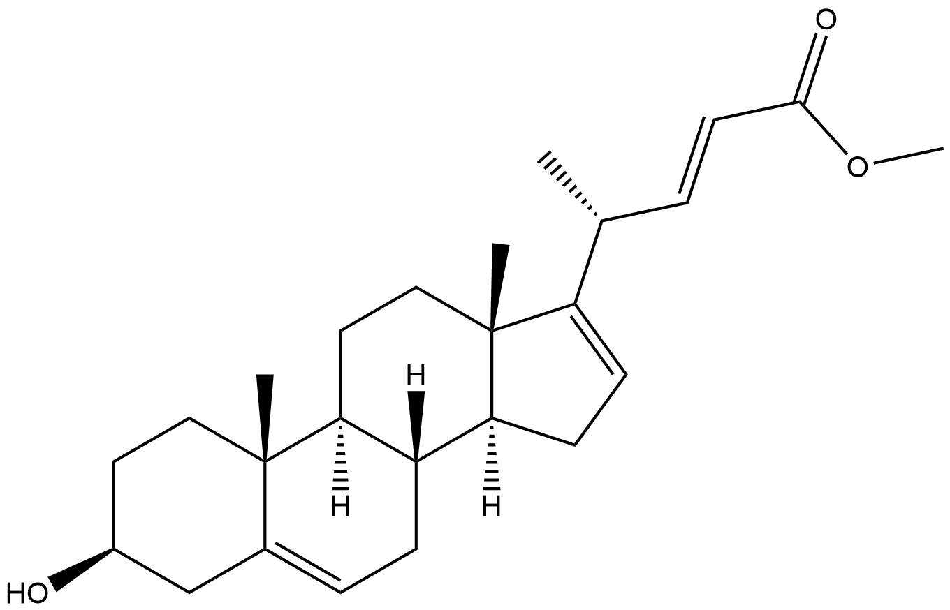 Chola-5,16,22-trien-24-oic acid, 3-hydroxy-, methyl ester, (3β,22E)- (9CI) Struktur
