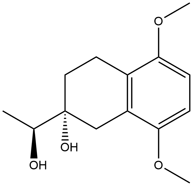 2-Naphthalenemethanol, 1,2,3,4-tetrahydro-2-hydroxy-5,8-dimethoxy-α-methyl-, (αS,2R)- 化学構造式