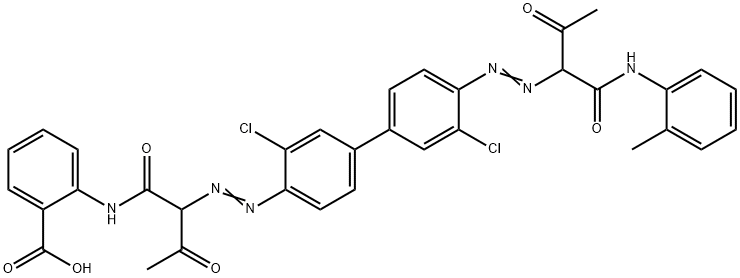 2-[[2-[[3,3'-dichloro-4'-[[2-oxo-1-[(2-methylphenylamino) carbonyl]propyl]azo][1,1'-biphenyl]-4-Benzoic acid 化学構造式