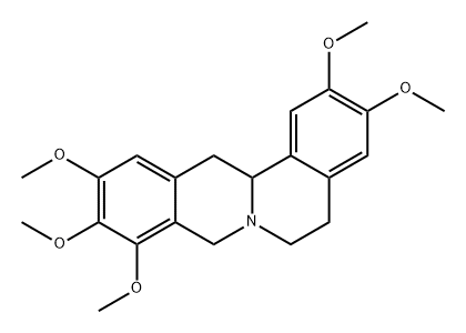 6H-Dibenzo[a,g]quinolizine, 5,8,13,13a-tetrahydro-2,3,9,10,11-pentamethoxy- Structure