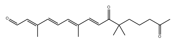 2,4,6,8-Hexadecatetraenal, 3,7,11,11-tetramethyl-10,15-dioxo-, (2E,4E,6E,8E)- Structure