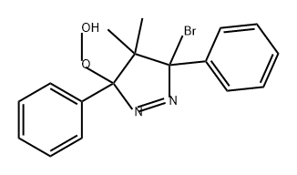 3H-Pyrazole, 3-bromo-4,5-dihydro-5-hydroperoxy-4,4-dimethyl-3,5-diphenyl- Structure