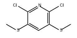 Pyridine, 2,6-dichloro-3,5-bis(methylthio)- Structure