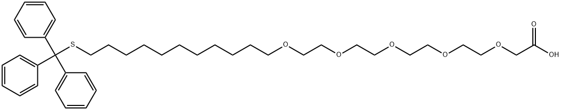 3,6,9,12,15-Pentaoxa-27-thiaoctacosanoic acid, 28,28,28-triphenyl- 结构式