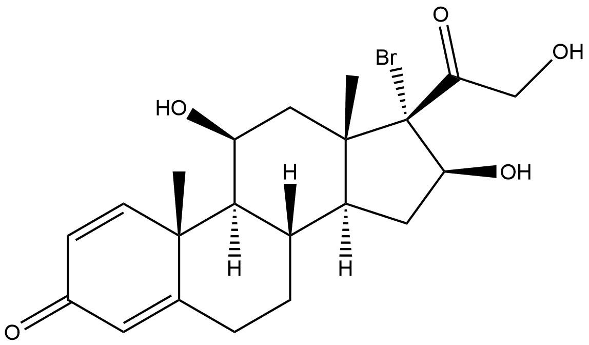 Pregna-1,4-diene-3,20-dione, 17-bromo-11,16,21-trihydroxy-, (11β,16β)- (9CI) Structure