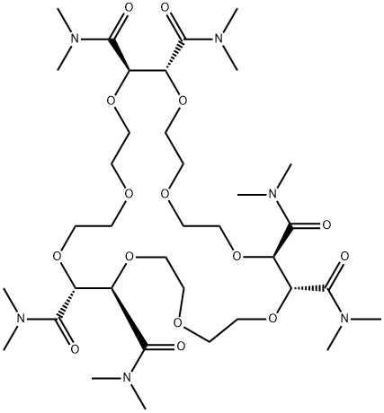 1,4,7,10,13,16,19,22,25-Nonaoxacycloheptacosane-2,3,11,12,20,21-hexacarboxamide, N,N,N',N',N'',N'',N''',N''',N'''',N'''',N''''',N'''''-dodecamethyl-, [2R-(2R*,3R*,11R*,12R*,20R*,21R*)]- (9CI) 结构式