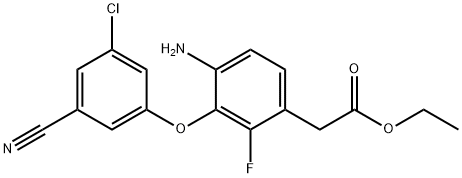 Benzeneacetic acid, 4-amino-3-(3-chloro-5-cyanophenoxy)-2-fluoro-, ethyl ester 结构式