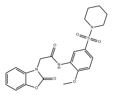 3(2H)-Benzoxazoleacetamide, N-[2-methoxy-5-(1-piperidinylsulfonyl)phenyl]-2-oxo- Structure