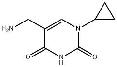 2,4(1H,3H)-Pyrimidinedione, 5-(aminomethyl)-1-cyclopropyl- 化学構造式