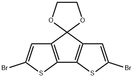Spiro[4H-cyclopenta[2,1-b:3,4-b']dithiophene-4,2'-[1,3]dioxolane], 2,6-dibromo-,771579-00-1,结构式