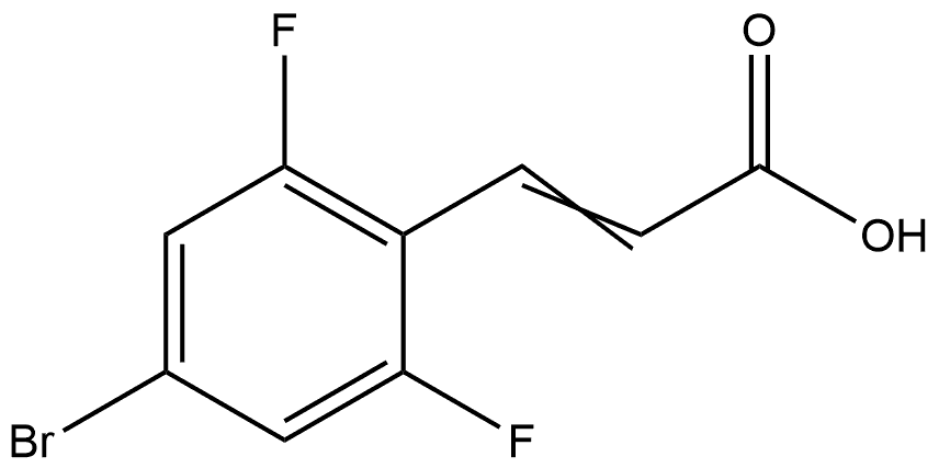 3-(4-Bromo-2,6-difluorophenyl)-2-propenoic acid 化学構造式