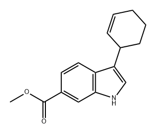 1H-Indole-6-carboxylic acid, 3-(2-cyclohexen-1-yl)-, methyl ester Struktur
