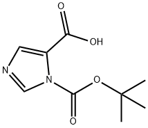 1-(叔丁氧羰基)-1H-咪唑-5-羧酸 结构式