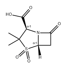 REL-(2R,5S)-3,3-二甲基-7-氧代-4-硫-1-氮杂双环[3.2.0]庚烷-2-羧酸4,4-二氧化物,774495-96-4,结构式