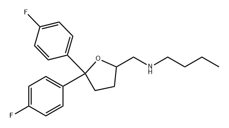 2-Furanmethanamine, N-butyl-5,5-bis(4-fluorophenyl)tetrahydro-|