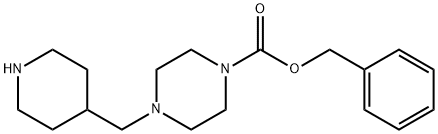 1-Piperazinecarboxylic acid, 4-(4-piperidinylmethyl)-, phenylmethyl ester 化学構造式