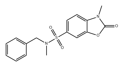 6-Benzoxazolesulfonamide, 2,3-dihydro-N,3-dimethyl-2-oxo-N-(phenylmethyl)- Structure