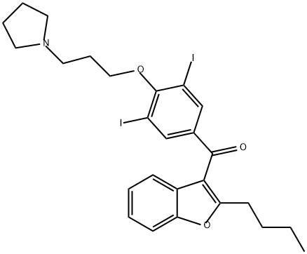 Methanone, (2-butyl-3-benzofuranyl)[3,5-diiodo-4-[3-(1-pyrrolidinyl)propoxy]phenyl]- Struktur