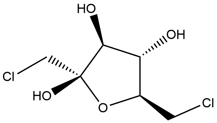 1,6-Dichloro-1,6-dideoxy-β-D-fructofuranose 化学構造式