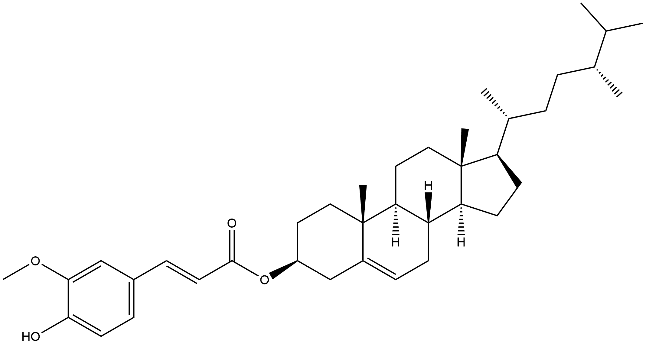 Ergost-5-en-3-ol, 3-[(2E)-3-(4-hydroxy-3-methoxyphenyl)-2-propenoate], (3β,24R)- Structure