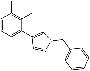 1H-Pyrazole, 4-(2,3-dimethylphenyl)-1-(phenylmethyl)- 化学構造式