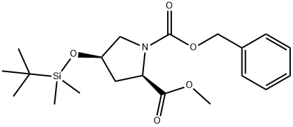 1,2-Pyrrolidinedicarboxylicacid-4-[[((1,1-diMethylethyl)diMethylsilyl]oxy]-2-Methyl-1-(phenylMethyl)ester,(2R,4R) 结构式
