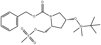 1-Pyrrolidinecarboxylic acid, 4-[[(1,1-dimethylethyl)dimethylsilyl]oxy]-2-[[(methylsulfonyl)oxy]methyl]-, phenylmethyl ester, (2R,4R)-