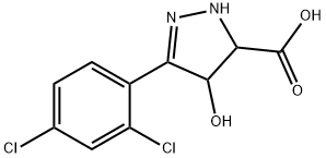 1H-Pyrazole-5-carboxylic acid, 3-(2,4-dichlorophenyl)-4,5-dihydro-4-hydroxy- Structure