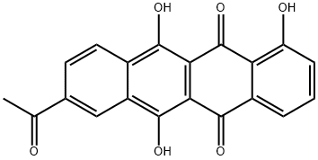5,12-Naphthacenedione, 8-acetyl-1,6,11-trihydroxy- Struktur