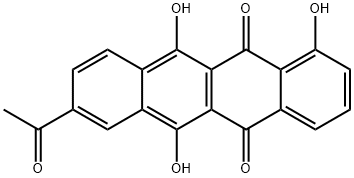 5,12-Naphthacenedione, 8-acetyl-1,6,11-trihydroxy- 化学構造式