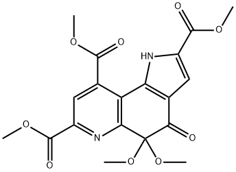 1H-Pyrrolo[2,3-f]quinoline-2,7,9-tricarboxylic acid, 4,5-dihydro-5,5-dimethoxy-4-oxo-, 2,7,9-trimethyl ester Structure