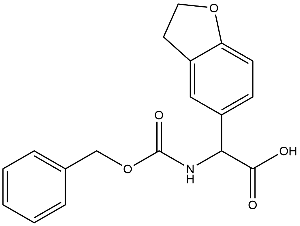 5-Benzofuranacetic acid, 2,3-dihydro-α-[[(phenylmethoxy)carbonyl]amino]- 化学構造式