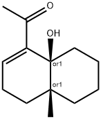 Ethanone, 1-[(4aR,8aS)-3,4,4a,5,6,7,8,8a-octahydro-8a-hydroxy-4a-methyl-1-naphthalenyl]-, rel- (9CI) Struktur