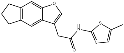 2-{5H,6H,7H-茚并[5,6-B]呋喃-3-基}-N-(5-甲基-1,3-噻唑-2-基)乙酰胺 结构式