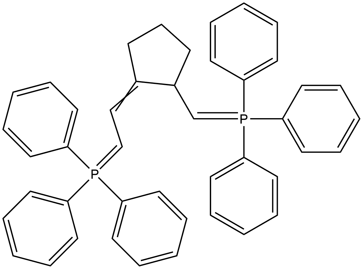 Phosphorane, triphenyl[[2-[(triphenylphosphoranylidene)ethylidene]cyclopentyl]methylene]- (9CI) Struktur