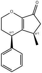 Cyclopenta[b]pyran-7(2H)-one, 3,4,5,6-tetrahydro-5-methyl-4-phenyl-, (4R,5R)-rel- (9CI) Struktur