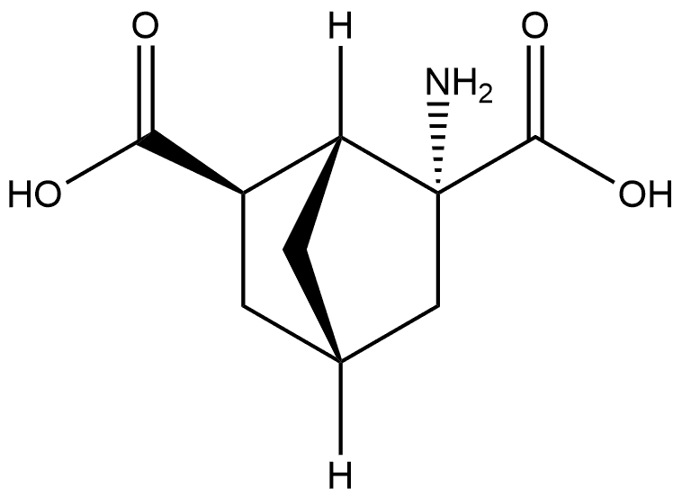 Bicyclo[2.2.1]heptane-2,6-dicarboxylic acid, 2-amino-, (1R,2R,4S,6R)-rel-(+)- Structure