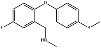({5-fluoro-2-[4-(methylsulfanyl)phenoxy]phenyl}methyl)(methyl)amine Struktur
