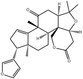 (13S,17R)-21,23-Epoxy-19-hydroxy-3,3,8-trimethyl-7-oxo-A,24-dinor-2-oxa-5α-chola-14,20,22-triene-1β-acetic acid δ-lactone Struktur
