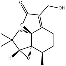 (1aR,2R,7aS,9aR)-3,4,9,9a-テトラヒドロ-5-ヒドロキシメチル-2,9,9-トリメチル-8H-オキシレノ[1,7a]インデノ[3a,4-b]フラン-6(2H)-オン 化学構造式