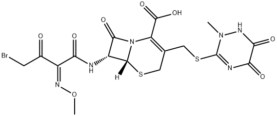 5-Thia-1-azabicyclo[4.2.0]oct-2-ene-2-carboxylic acid, 7-[[(2Z)-4-bromo-2-(methoxyimino)-1,3-dioxobutyl]amino]-8-oxo-3-[[(1,2,5,6-tetrahydro-2-methyl-5,6-dioxo-1,2,4-triazin-3-yl)thio]methyl]-, (6R,7R)-