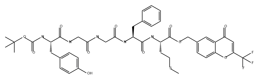 L-Methionine, N-[N-[N-[N-[N-[(1,1-dimethylethoxy)carbonyl]-L-tyrosyl]glycyl]glycyl]-L-phenylalanyl]-, [4-oxo-2-(trifluoromethyl)-4H-1-benzopyran-6-yl]methyl ester (9CI)