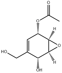 7-?Oxabicyclo[4.1.0]?hept-?3-?ene-?2,?5-?diol, 3-?(hydroxymethyl)?-?, 5-?acetate, (1S,?2R,?5S,?6R)?- Structure