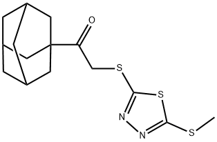 Ethanone, 2-[[5-(methylthio)-1,3,4-thiadiazol-2-yl]thio]-1-tricyclo[3.3.1.13,7]dec-1-yl- 化学構造式