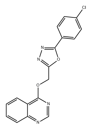 2-(4-氯苯基)-5-((喹唑啉-4-基氧基)甲基)-1,3,4-恶二唑,793722-88-0,结构式