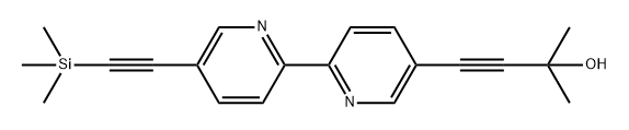 3-Butyn-2-ol, 2-methyl-4-[5'-[2-(trimethylsilyl)ethynyl][2,2'-bipyridin]-5-yl]- 化学構造式